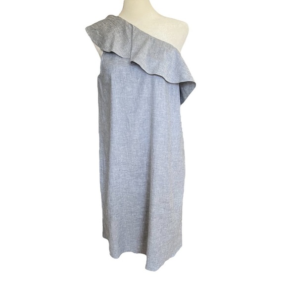 THEORY Alexandra Ruffle One Shoulder Dress - Picture 3 of 7